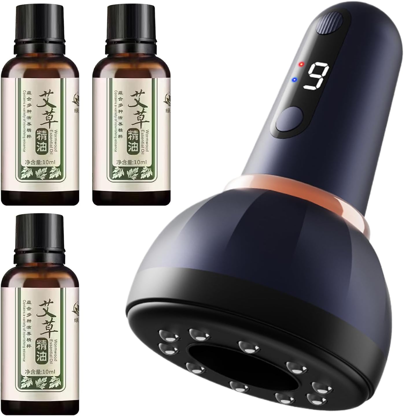 Cupping Device - Intelligent Cupping Massager,9 Modes Vibration Scraping Tool for Men, Women, Neck, Shoulder, Abdomen, Thighs, Buttocks