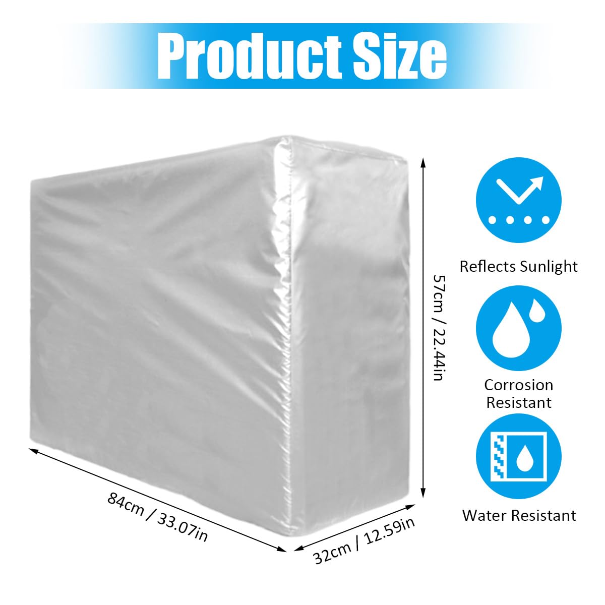 Copri Condizionatore da Esterno Universale Impermeabile 84x57x32cm Anti-Polvere
