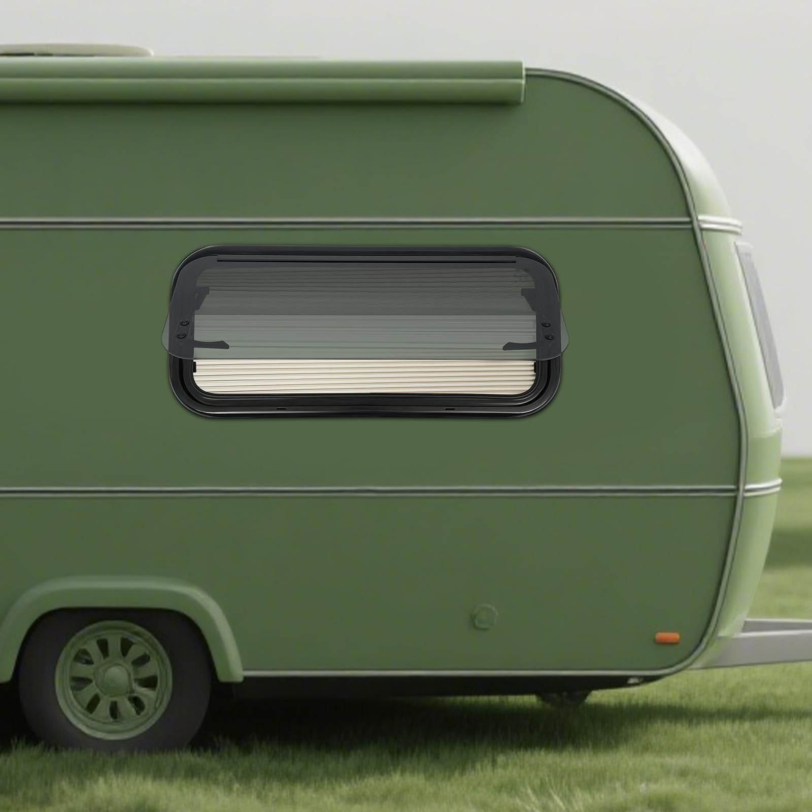 Wohnmobil Ausstellfenster 70x30cm Aluminium mit Fliegengitter, Sonnenschutz