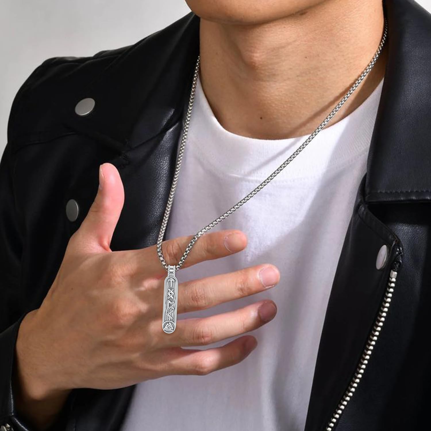 Viking Necklace for Men 925 Sterling Silver Norse Runes Formula Amulet Protection Necklace Viking Jewelry for Women - Image 5