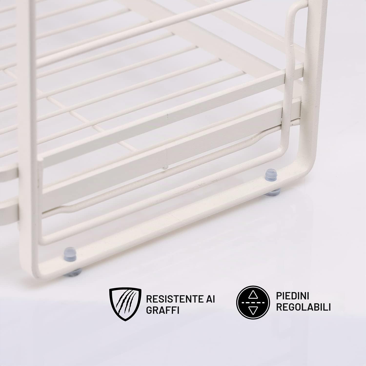 zccz Organizzatore da banco per il bagno a 2 livelli - Scaffale per il bagno - Scaffale per Cosmetici - Vassoio portatrucchi - Portaspezie da cucina Cestello per doccia, Bianco