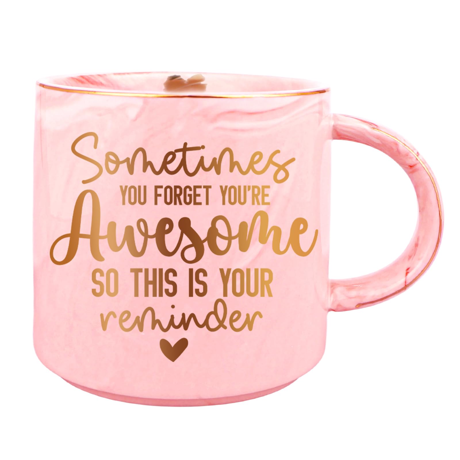 JEKUGOT Personalised Mugs for Women, Thank You Gift for Women Best Friend Sister Wife, 12oz Pink Marble Ceramic Coffee Mug, Funny Mugs Birthday Gifts for Womens, Valentine's Day, Inspirational Gifts