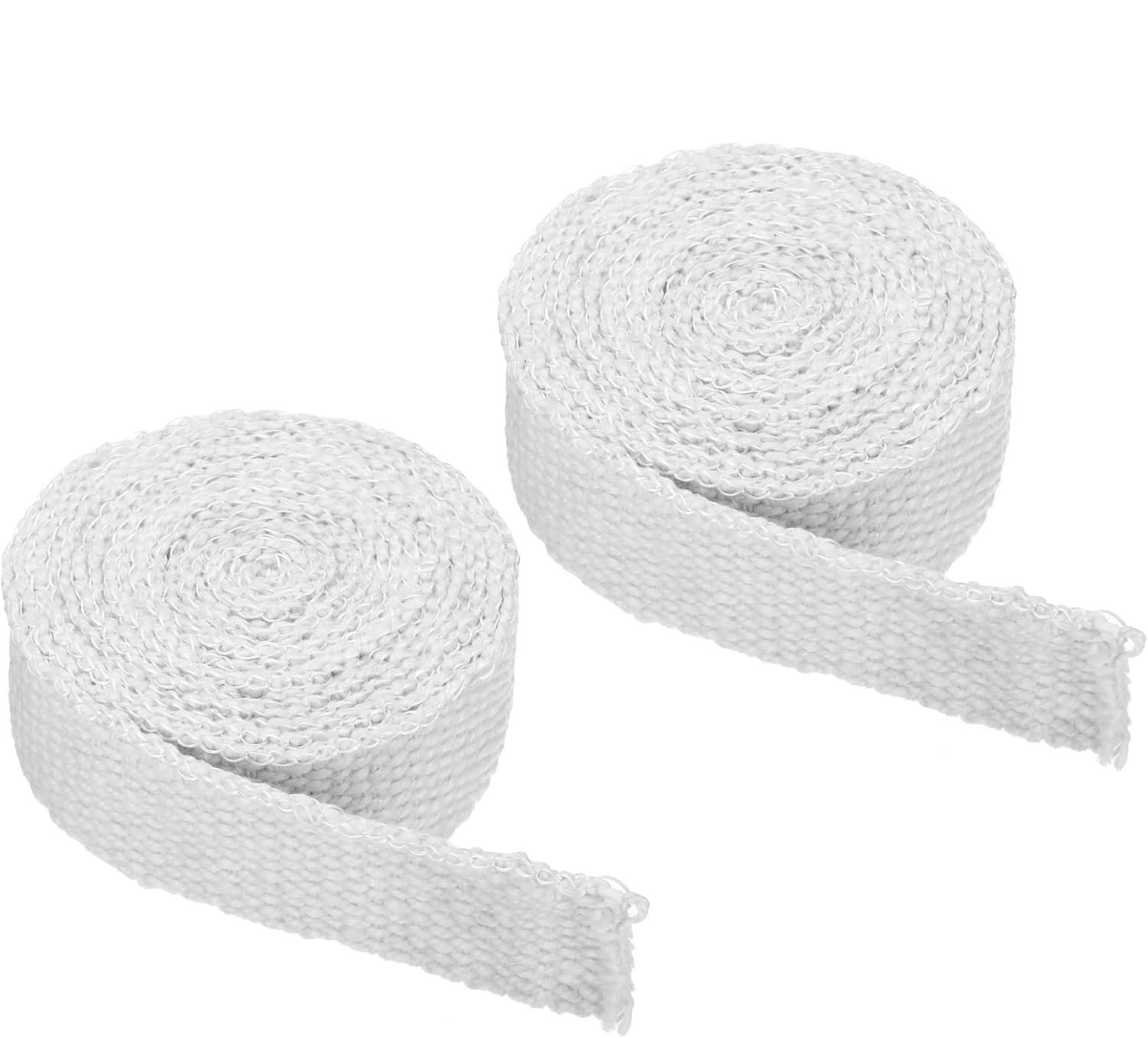 Guarnizione per stufa a legna resistente alle alte temperature, 1 pezzo di corda di tenuta in fibra ceramica per porte e stufe a camino, colore bianco (5,1 x 0,3 x 400 cm)