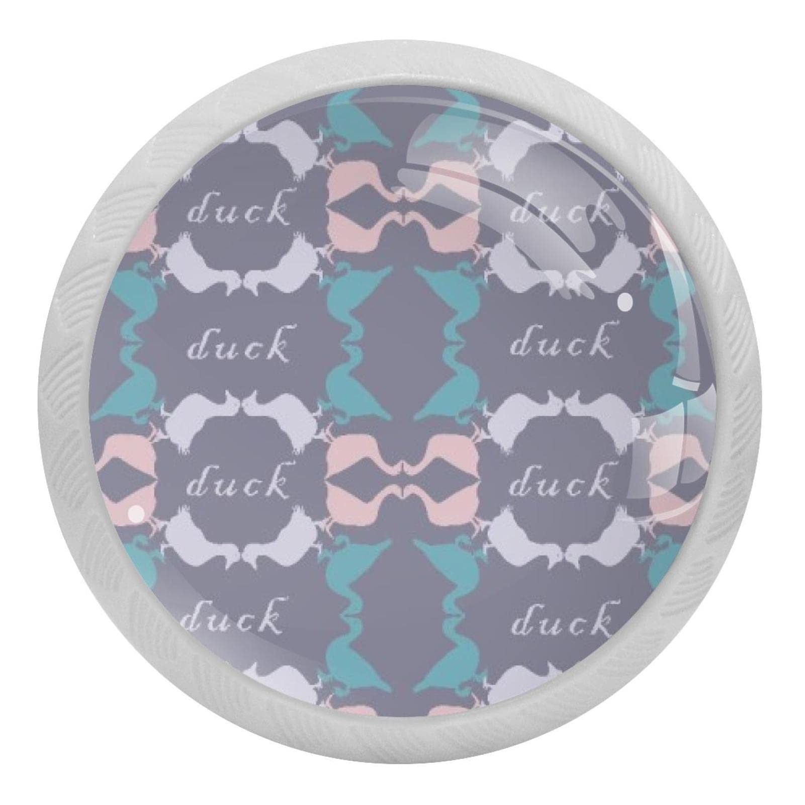 Boutons de placard de cuisine originaux poignées de tiroir phosphorescentes motif canard 3.5cm
