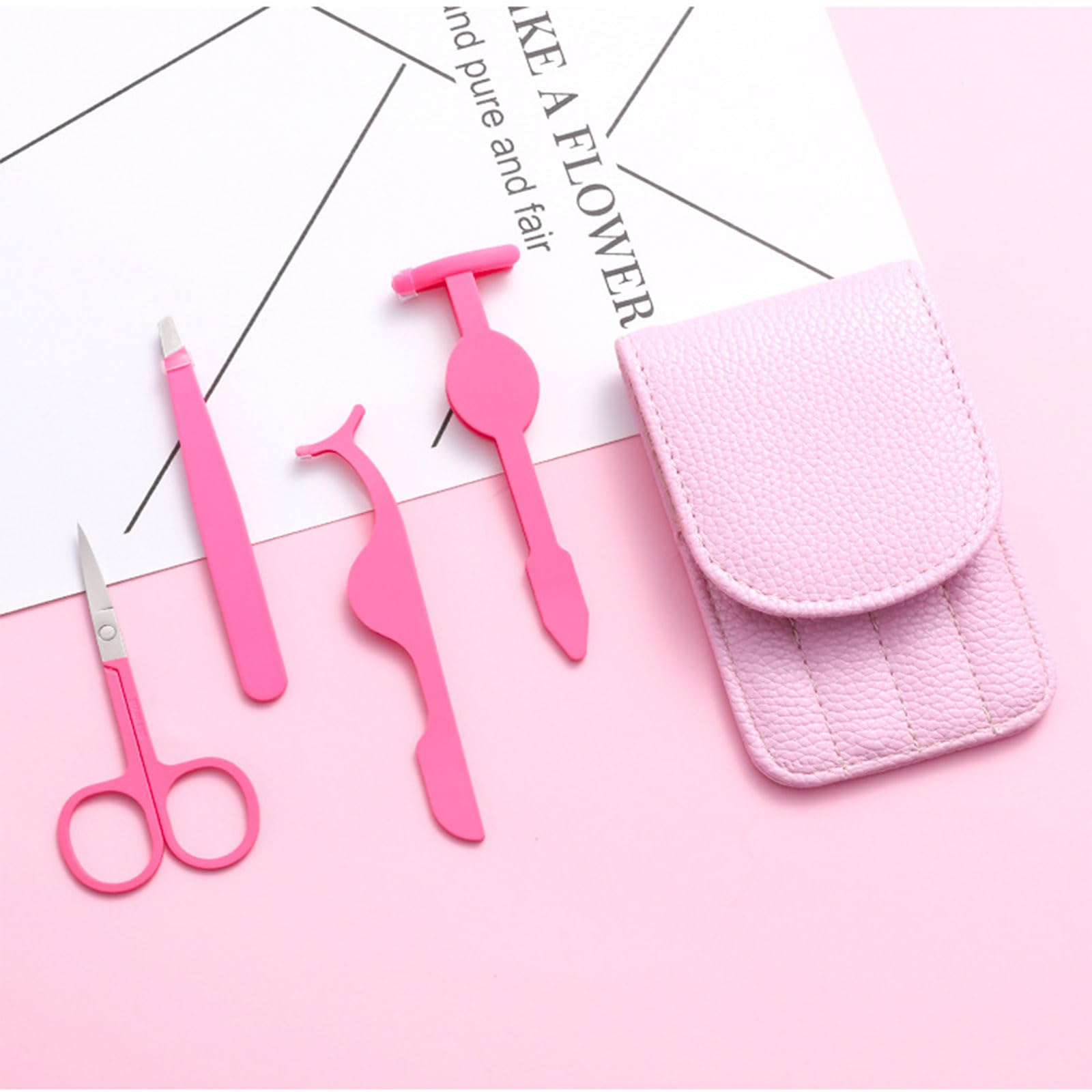 Zestaw pęsety do brwi, profesjonalna pęseta do usuwania owłosienia twarzy ze stali nierdzewnej, precyzyjny zestaw do pielęgnacji brwi, ze skórzanym etui, dla kobiet, wrastające włosy