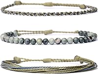 Vista 460 de Handmade Natural Stone Beaded Healing Bracelet Gift for Men Adjustable Rope String Bracelet