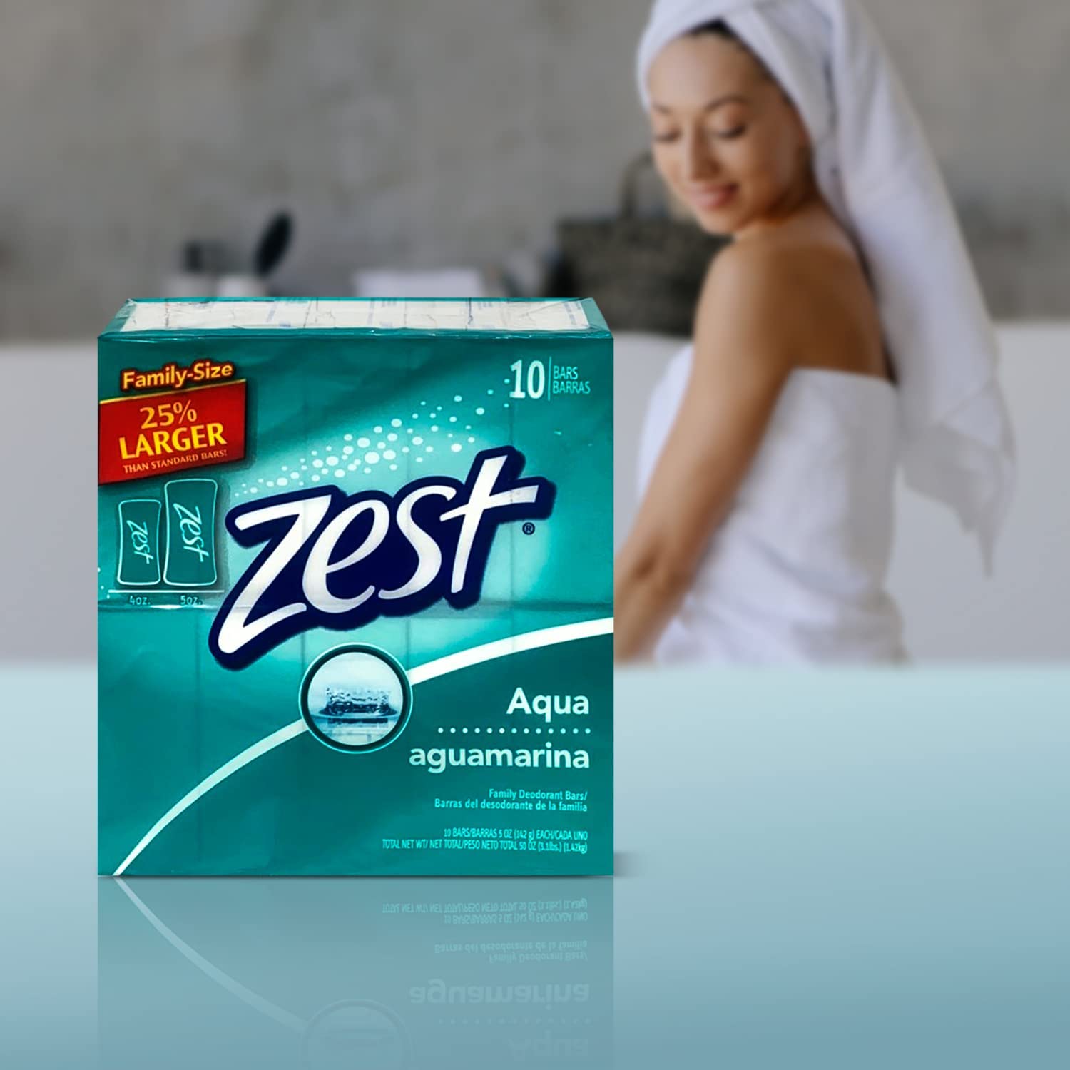Zest Deodorant Bar Soap - Aqua Bar Soap Women 3.2 oz