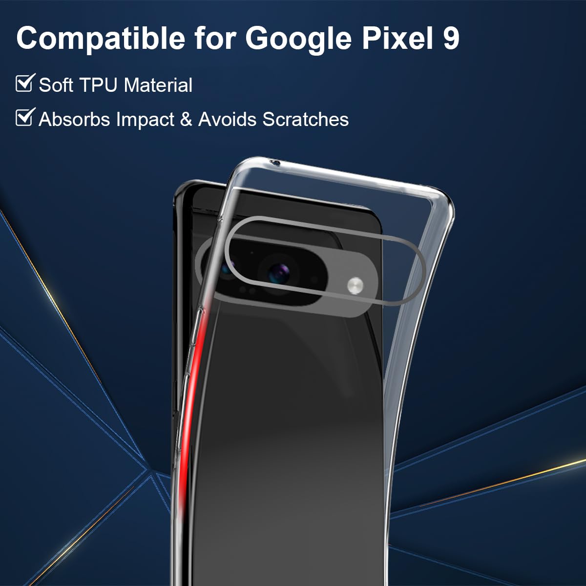 J&D Case Für Google Pixel 9 – Leichte, Durchsichtige Schutzhülle Aus Silikon