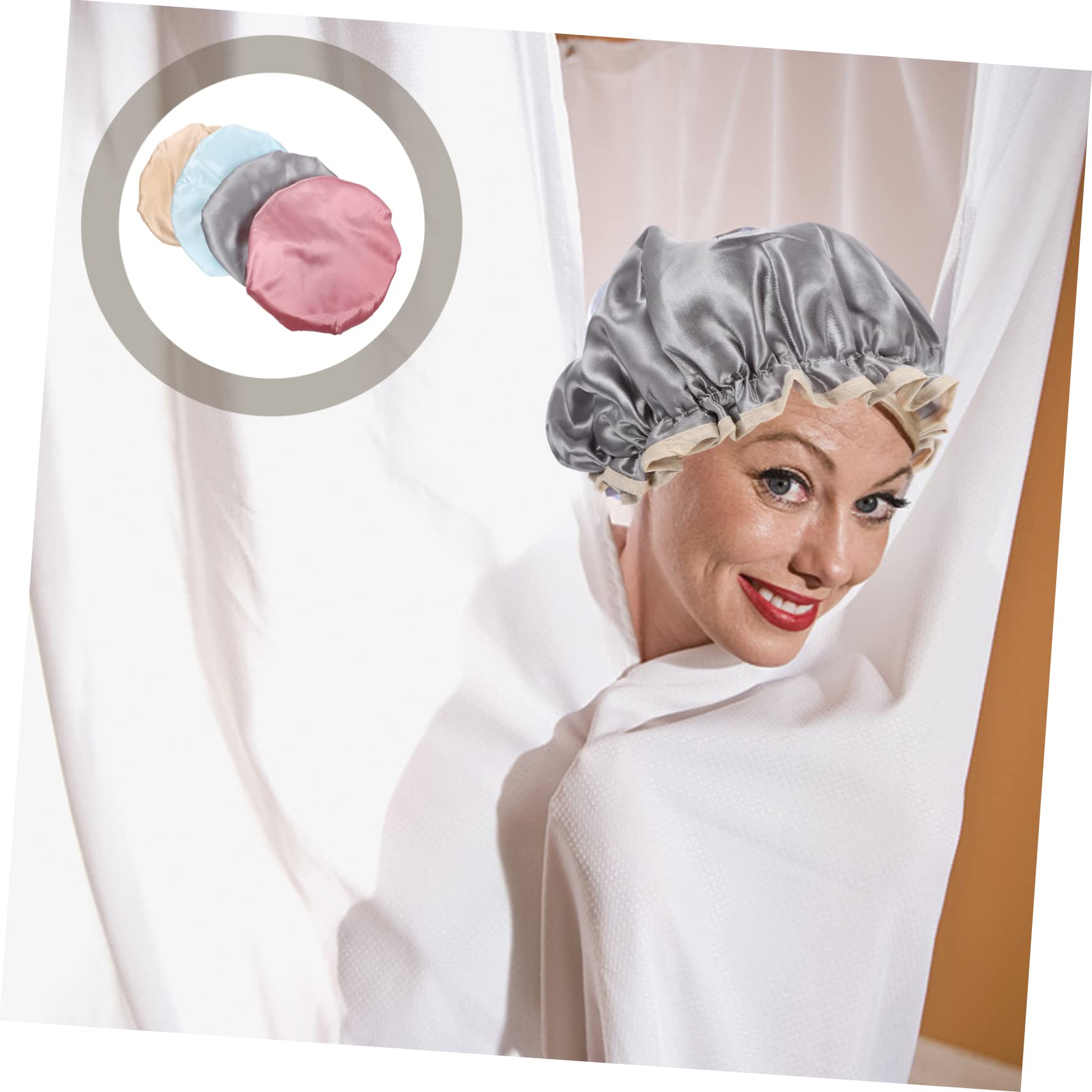 Angoily 12stücke Teiliges Duschhauben Für Frauen Wasserdichte Doppellagige Badekappen Zarten Farben Hautpink Für Haarpflege Sauna Und Spa