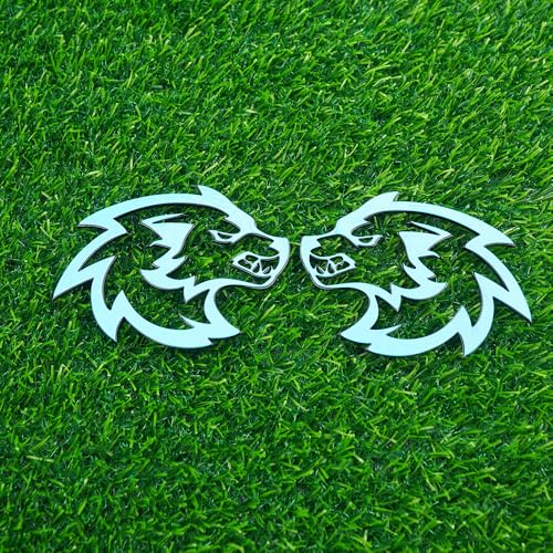 Image of Pair Set Wolf Car Emblem Badge Angry Eye Custom Truck Fender Side Rear Decal Sticker (Gloss Black)