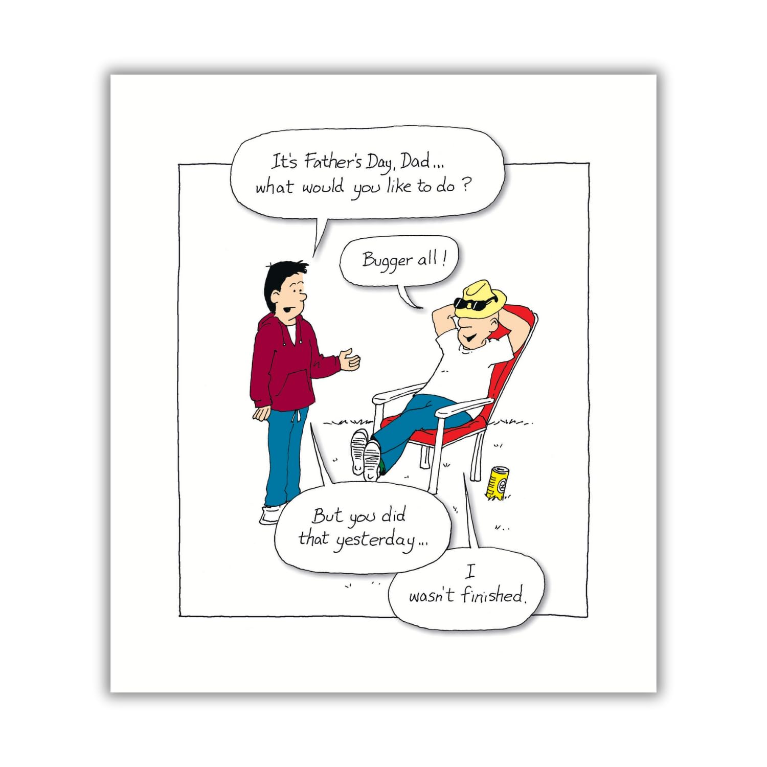 Norbert & Val Humorous Father's Day Card for Dad, Bugger All, Multi-Coloured