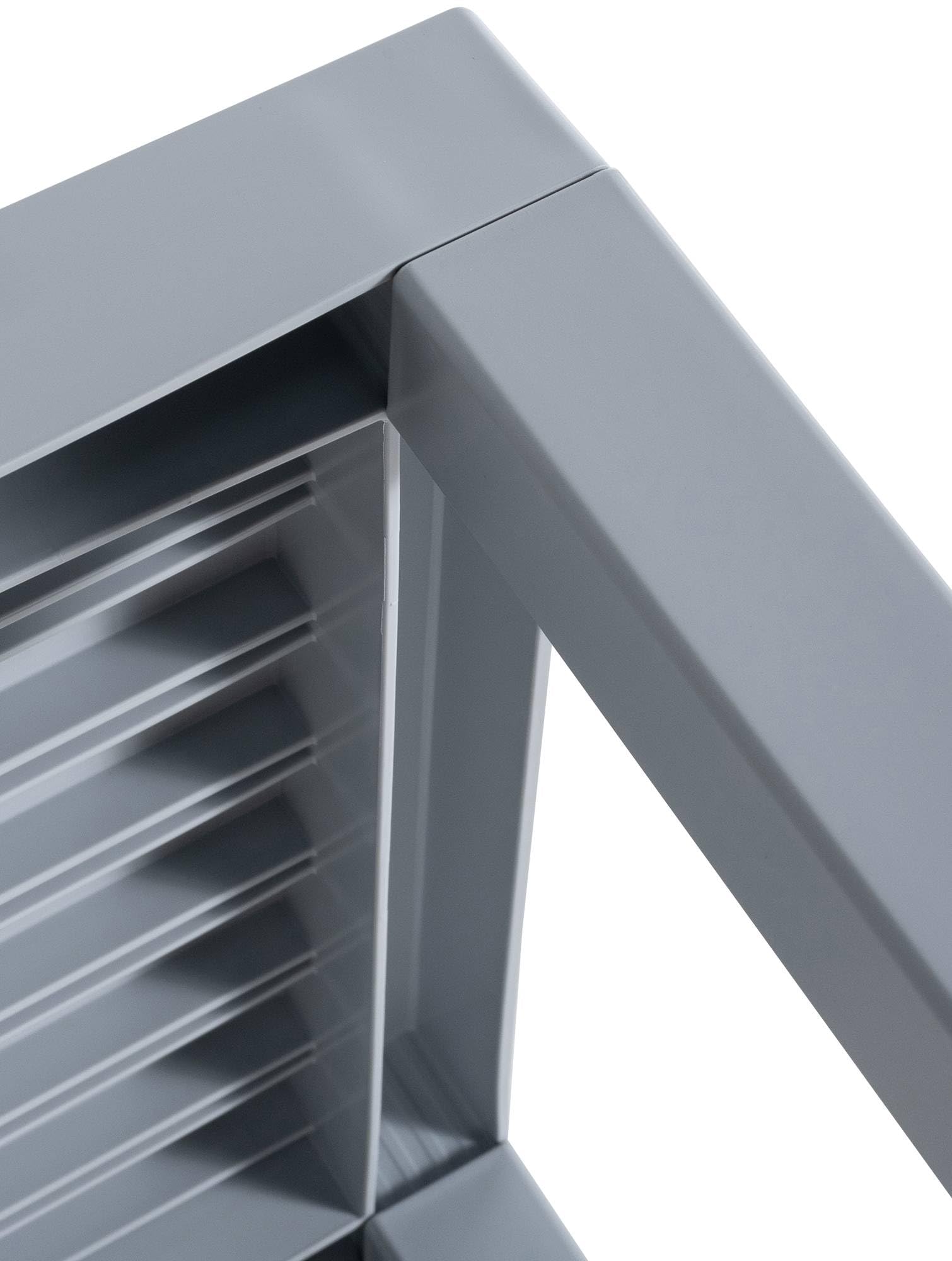 CLP Tavolo Giardino Quadrato Ocean Polipropilene Tavolino Giardino Plastica Resistente UV Grigio