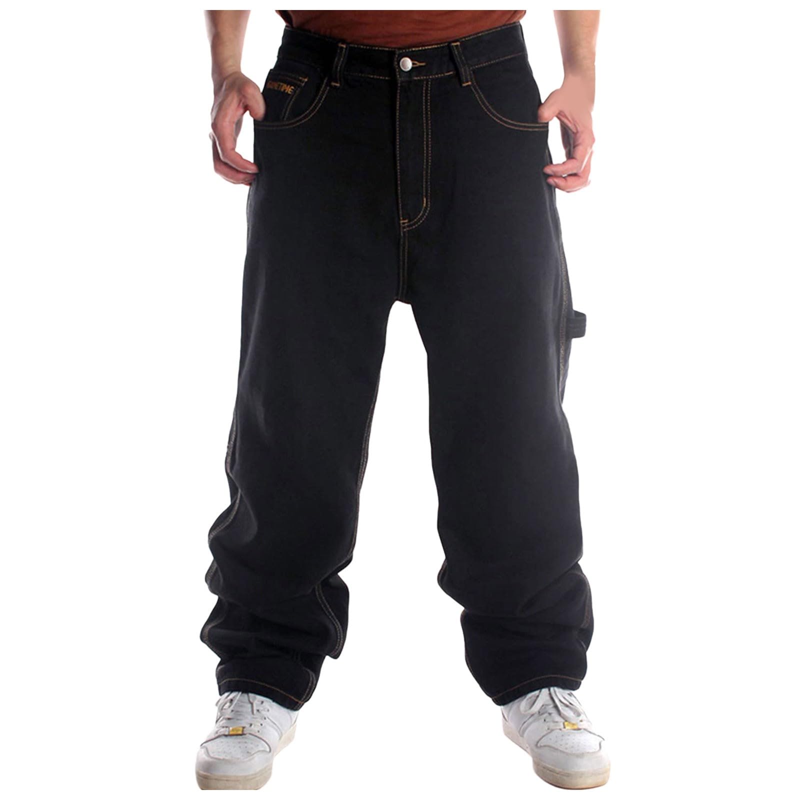 Pantalones Vaqueros de Estilo Urbano Hip Hop para Skate y Baile Callejero con Corte Holgado y Cómodo