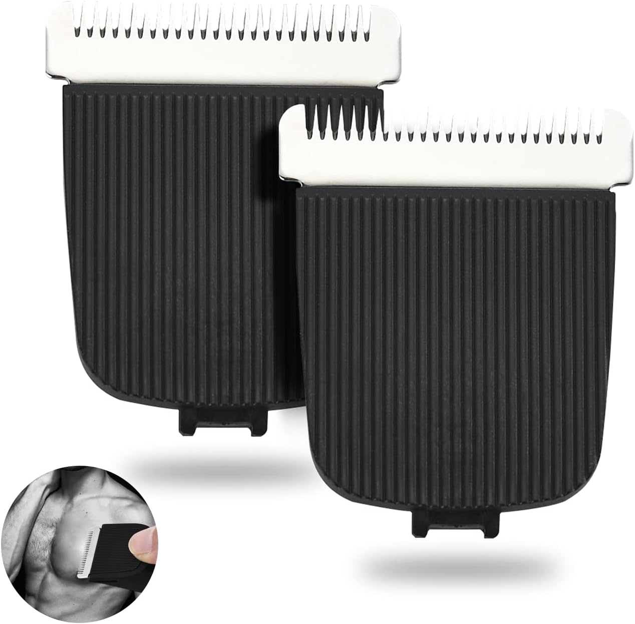 Trimmer Replacement Blade for Mans The LM 4.0 3.0 2.0 Electric Groin Hair Trimmer Ceramic Blade Head Refill, Hygienic Snap-In Replacement Clipper Blades (2 Pack)