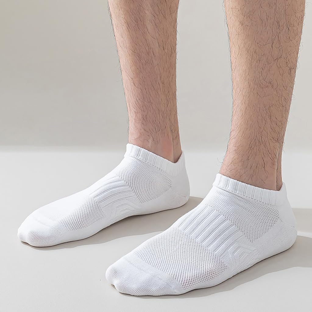 Men's Sweat Absorbing Seamless Socks Comfortable Cotton Breathable Mesh Long Tube Athletic Socks for Business