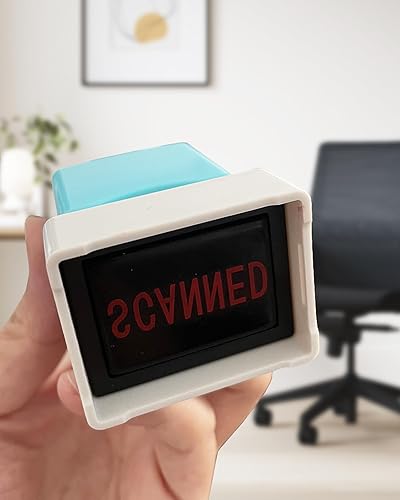 Miniatura 4 de WAFJAMF Sellos escaneados  Sello de mensaje preentintado de oficina recargable tinta roja preinstalada  Grande