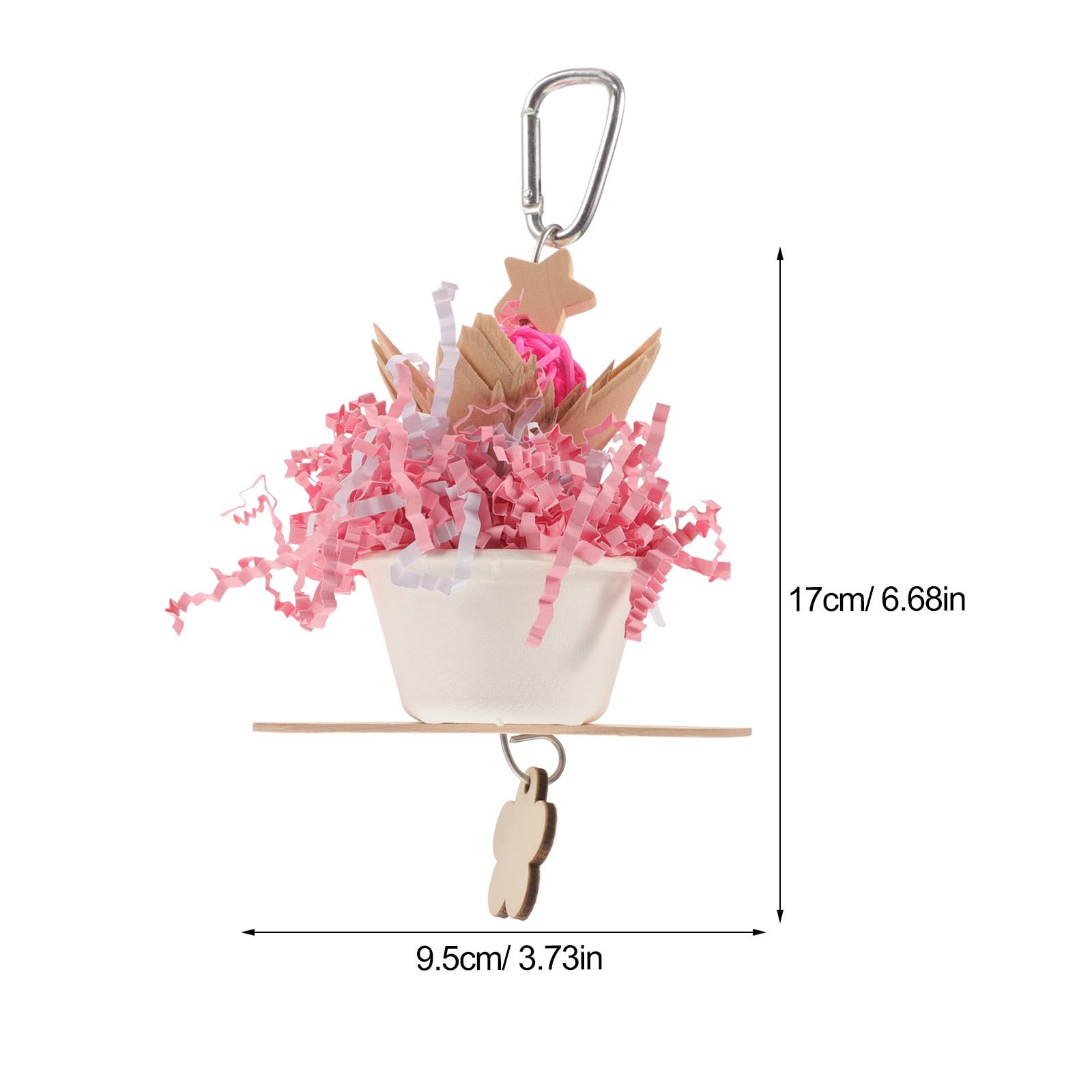 Pink Parrot Chewing Hanging Toy, Bouquet Shredding Toy for Training Teething & Boredom Relief - Image 3