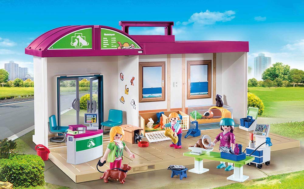 PLAYMOBIL City Life 70146 Mitnehm-Tierklinik mit Figuren, Tieren und Zubehör, ab 4 Jahren
