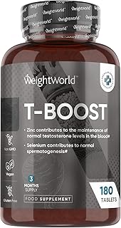 T-Boost - 180 Vegan Tablets - 3 Months Supply - Testosterone Supplement for Men - With Maca Root & Fenugreek Extract For Muscle & Energy - Zinc contributes to maintenance of normal testosterone levels