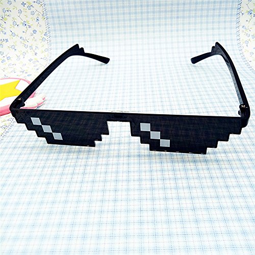 Thug Life Zonnebril, Mannen Vrouwen Glas 8 Bit Pixel Mozaïek Bril Foto Rekwisieten Party Bril MLG Shades Unisex… - Afbeelding 6