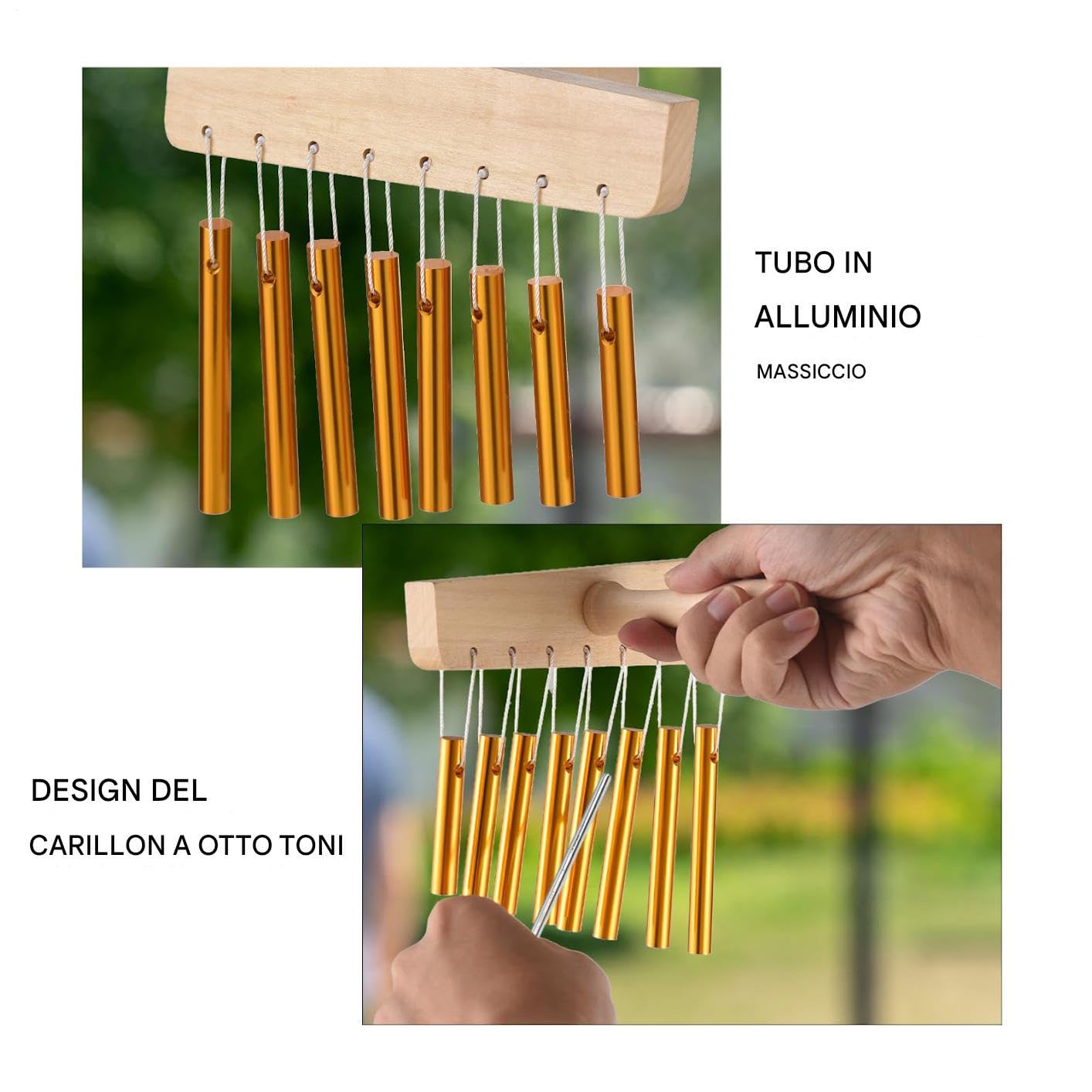 CHIME DI MEDITAZIONE, CHIMES MANI, Campane di in tubo di alluminio, Strumenti di guarigione del suono, arredamento musicale, strumenti a percussione a mano per la decorazione in classe