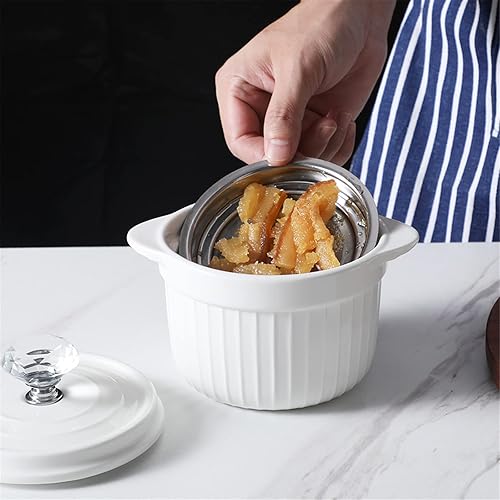 Miniatura 2 de Contenedor de grasa de tocino con tapa de cristal y colador, contenedor de cerámica de 17 onzas para almacenamiento de aceite para freír para