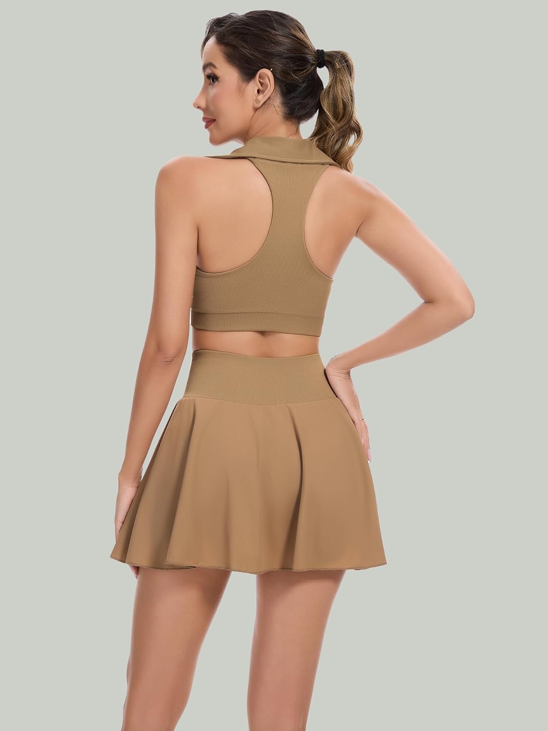 RIOJOY Women’s High Waisted Tennis Skirt with Pockets Pleated Athletic Skirt with Shorts Workout Golf Skorts