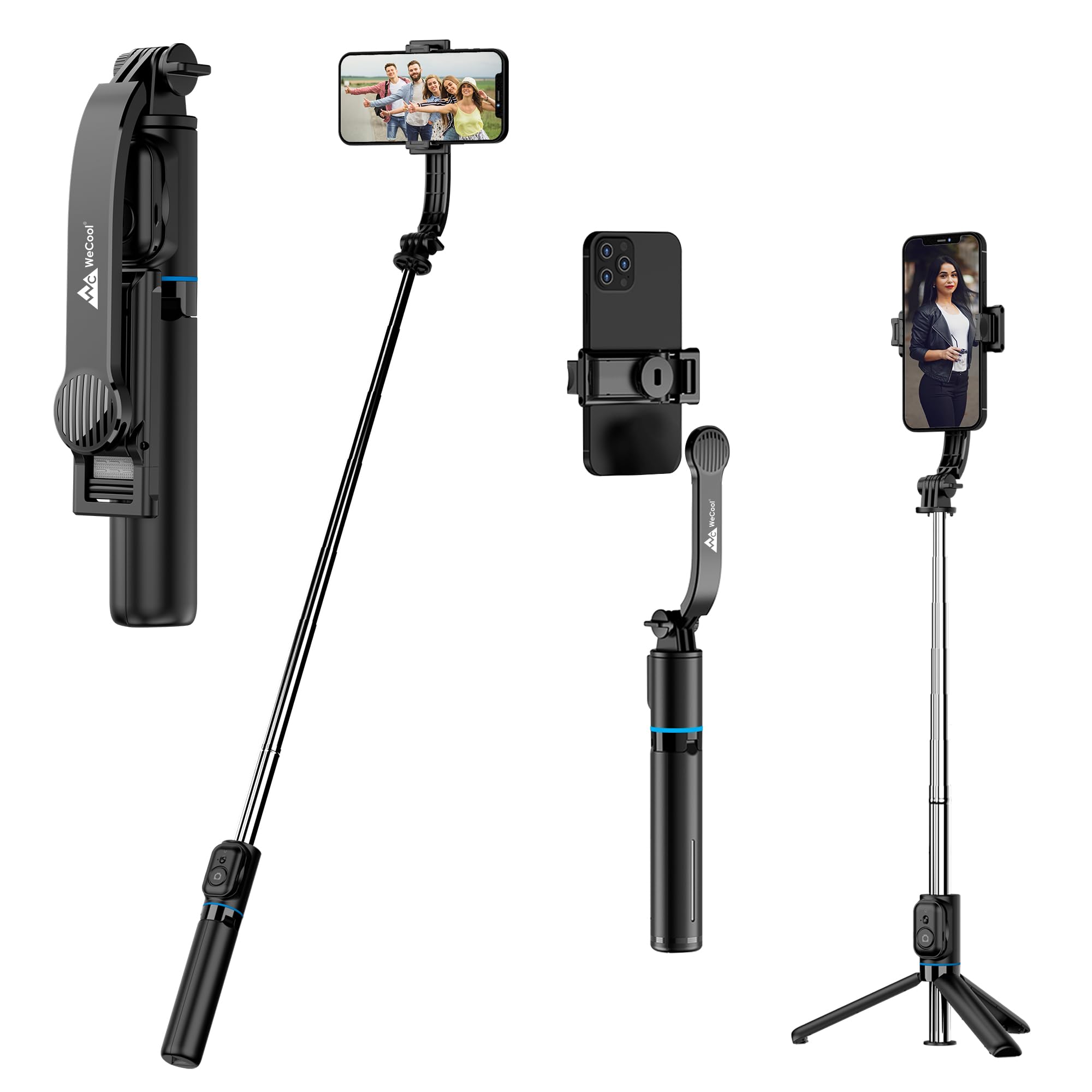 WeCool Selfie Stick Tripod with 6sec Telescopic Pole -Extendable Upto 42 inch,360°Rotational Detachable Mobile Holder with Wireless Remote for Photoshoot & Vlogging, Compatible with iPhone & Android-picture-26
