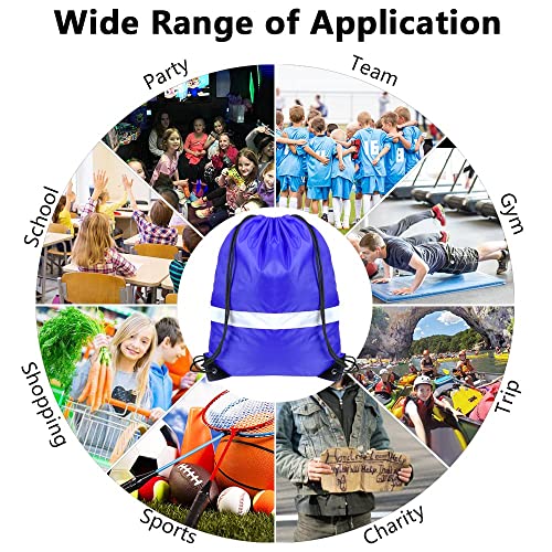Goodtou Drawstring Bags Reflective Backpack Cinch Bag Bulk Draw String Back Pack Bags Nylon Drawstring Bag 10 Pcs #TOP6