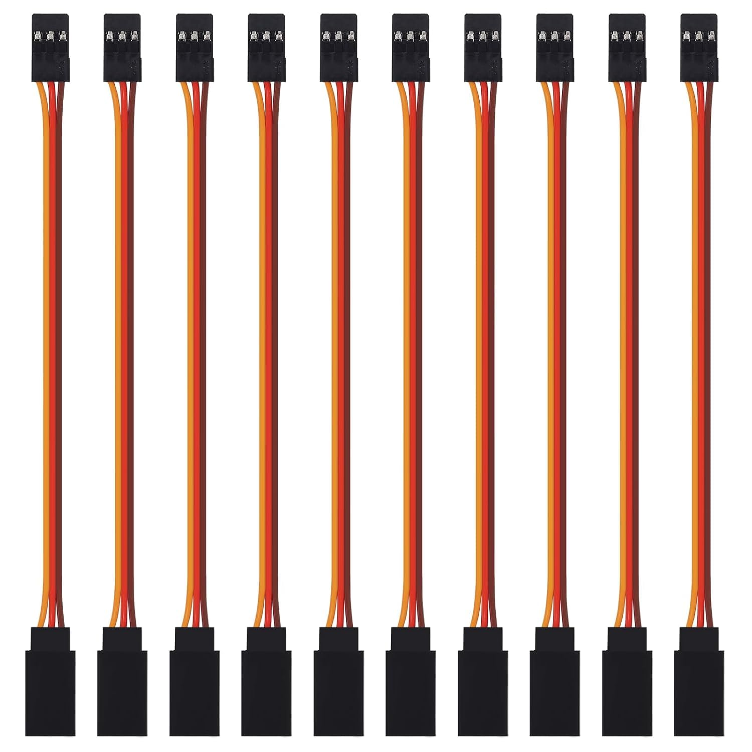 30CM Servo Extension Cable Pack of 10 – 3-Pin Female to Male RC Servo Cord for Rduino UNO Projects Flight Controllers RC Cars Drones Robotics Signal Wire Wire Harness Connector-image-41
