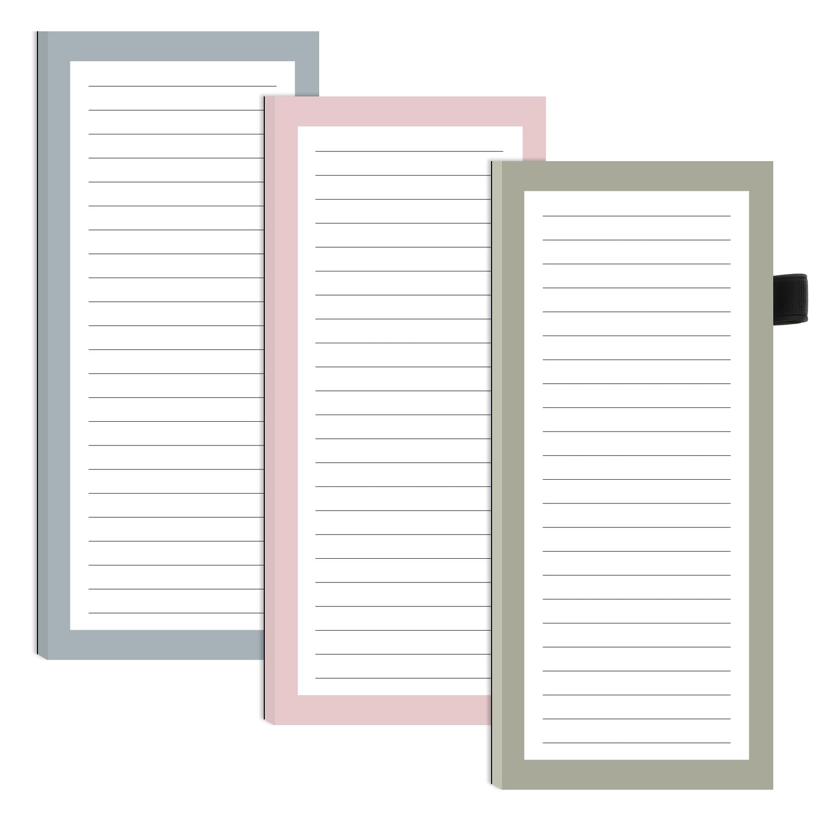 Thboxes 3 Pack Magnetic Shopping List Pad for Fridge, To Do List Pad Totally 180 Sheets Tear off Magnetic Notepad for Refrigerator, Grocery List Magnet Pad with Pen Loop, 21 X 9 cm - 3 Colors