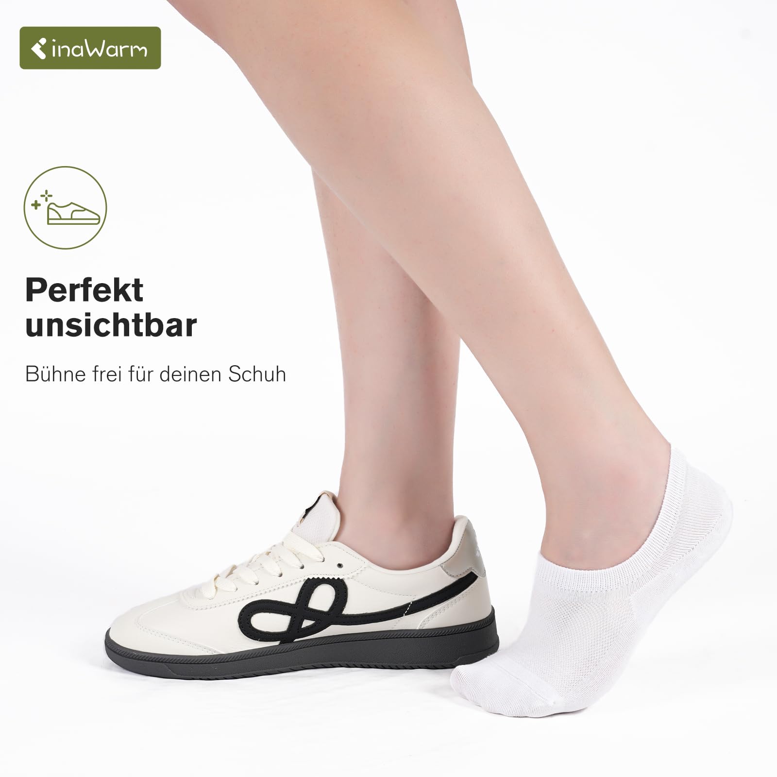 Bambusowe skarpety do sneakersów, 6/10 par, oddychające, niewidoczne skarpety do sneakersów z antypoślizgowym silikonem
