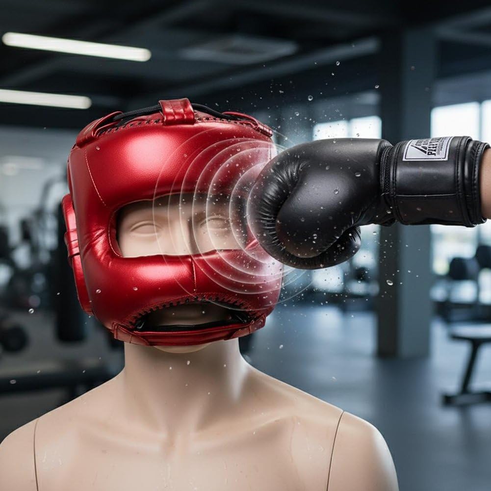 Dianzan Osłony ochronne na głowę treningową, kickboxing, boks tajski, wyściełany kask ochronny do ochrony policzków, czoła i uszu