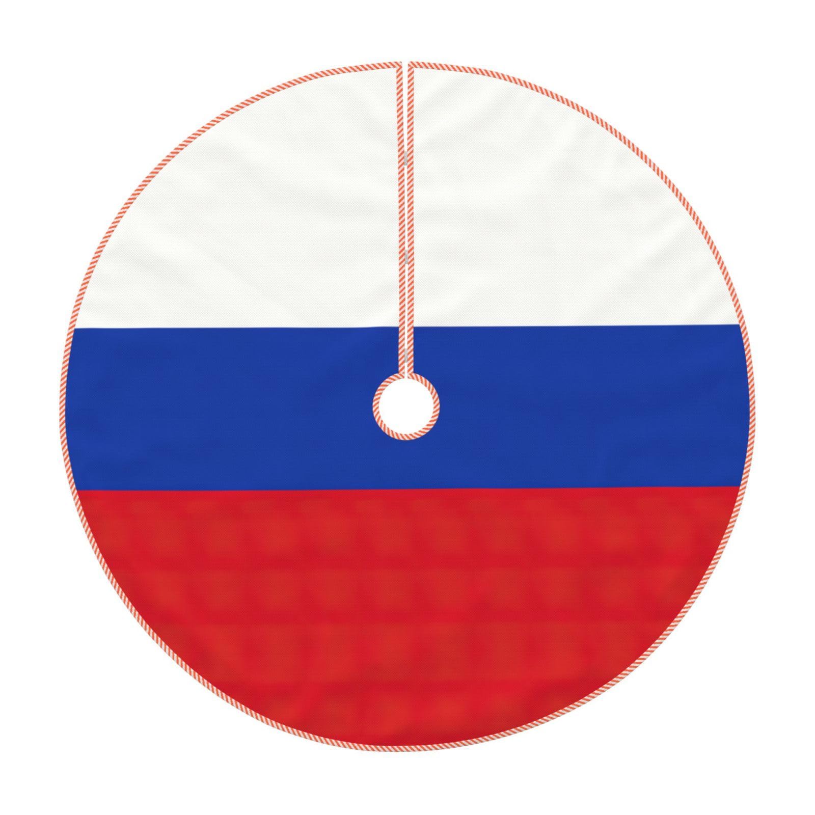 Jupe de sapin de Noël drapeau russe épaisse et rustique pour le salon