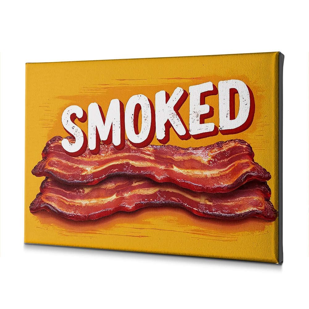 Tableau sur toile salon tranches de bacon fumé pour une déco cuisine originale