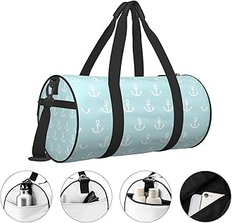 Anchors Blue Background Sports Gym Bag Travel Duffel Bag Shoes Compartment For Men Women Foldable Lightweight Yoga Gym Sports Bag