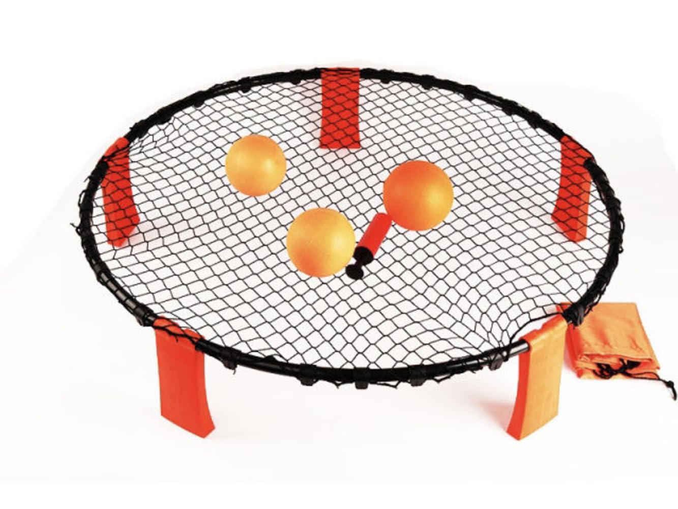 Set de Juego para la Playa. Spike Ball. Tres pelotas y Red. Jardín, Piscina, Playa, Parque. Cualquier Superficie Plana. Exteriores. Juego para Toda la Familia y Amigos. Round Net. Juguetes Playa.