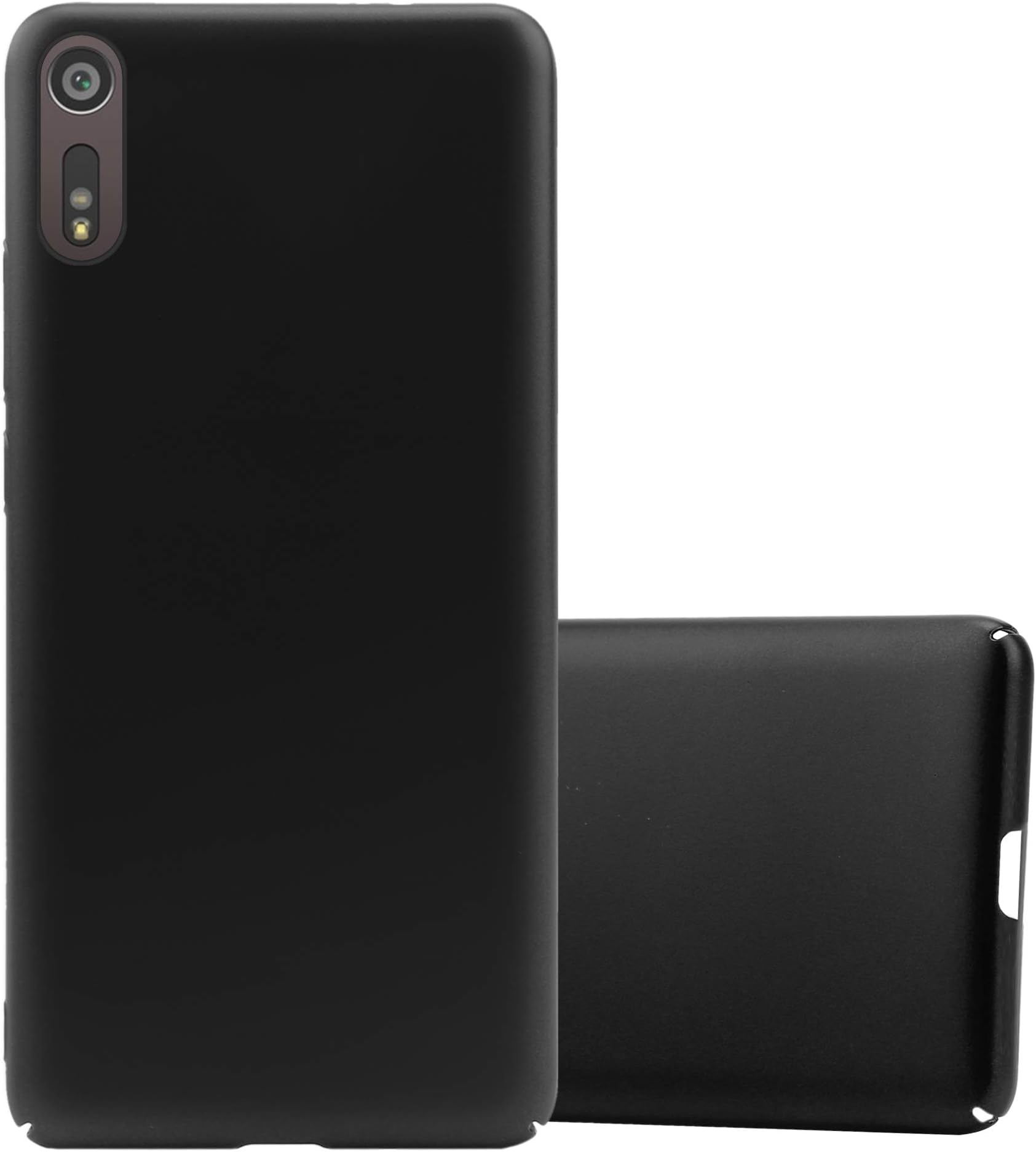 cadorabo Case works with Sony Xperia XZ/XZs in METAL BLACK - Shockproof and Scratch Resistent Plastic Hard Cover - Ultra Slim Protective Shell Bumper Back Skin