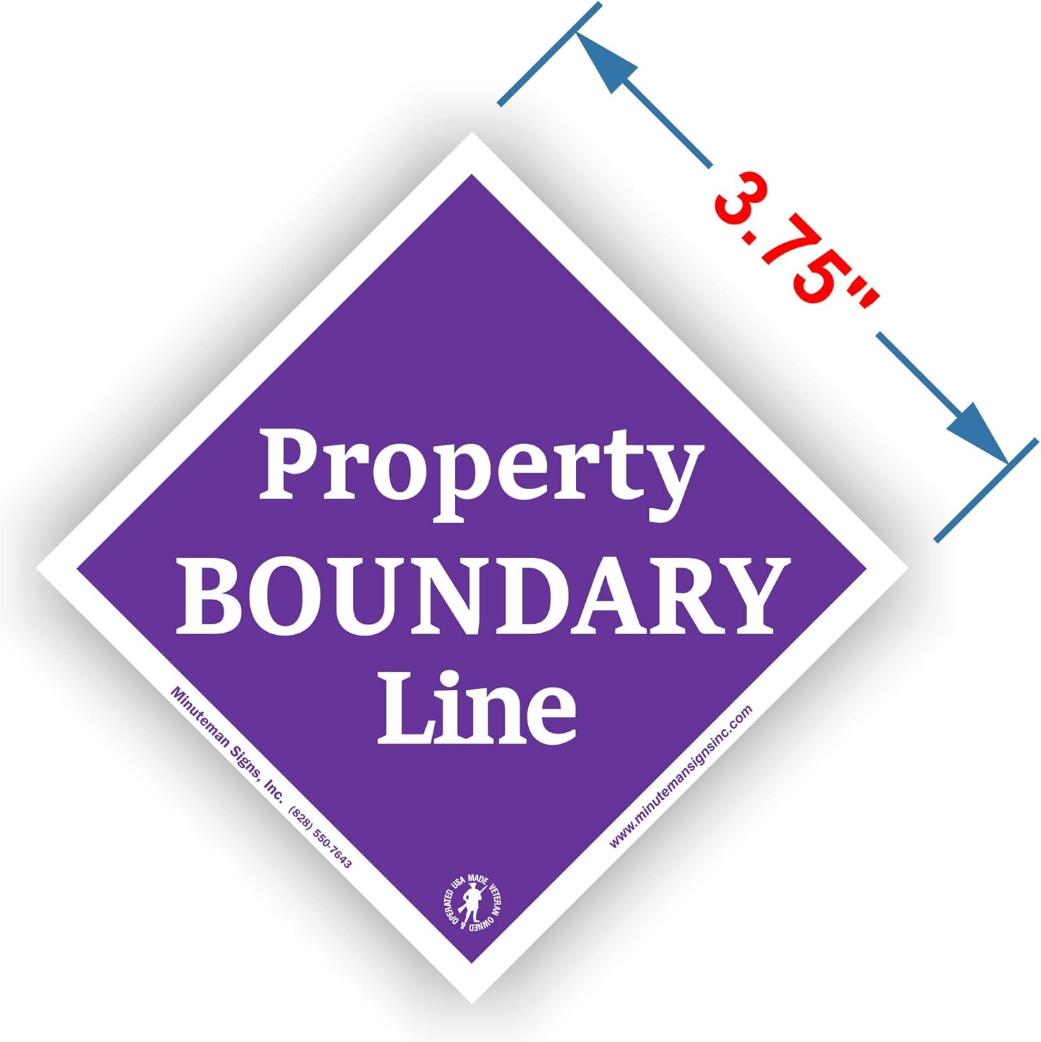 Minuteman Signs | Property Boundary Markers, Small, Aluminum, 25 Pack (Purple)