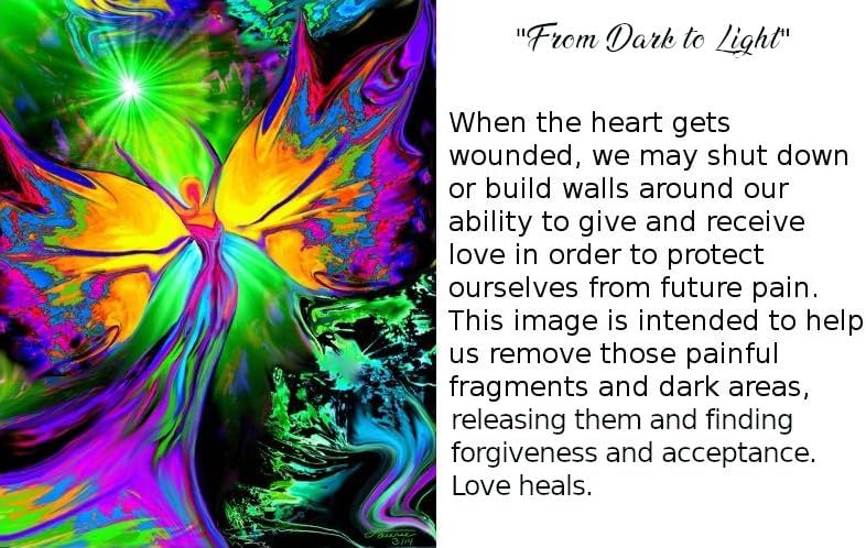 Miniatura 2 de Colorful Fairy Artwork with Symbolism, Reiki Energy Art Photo Print for a Meditation Room "From Dark to Light"