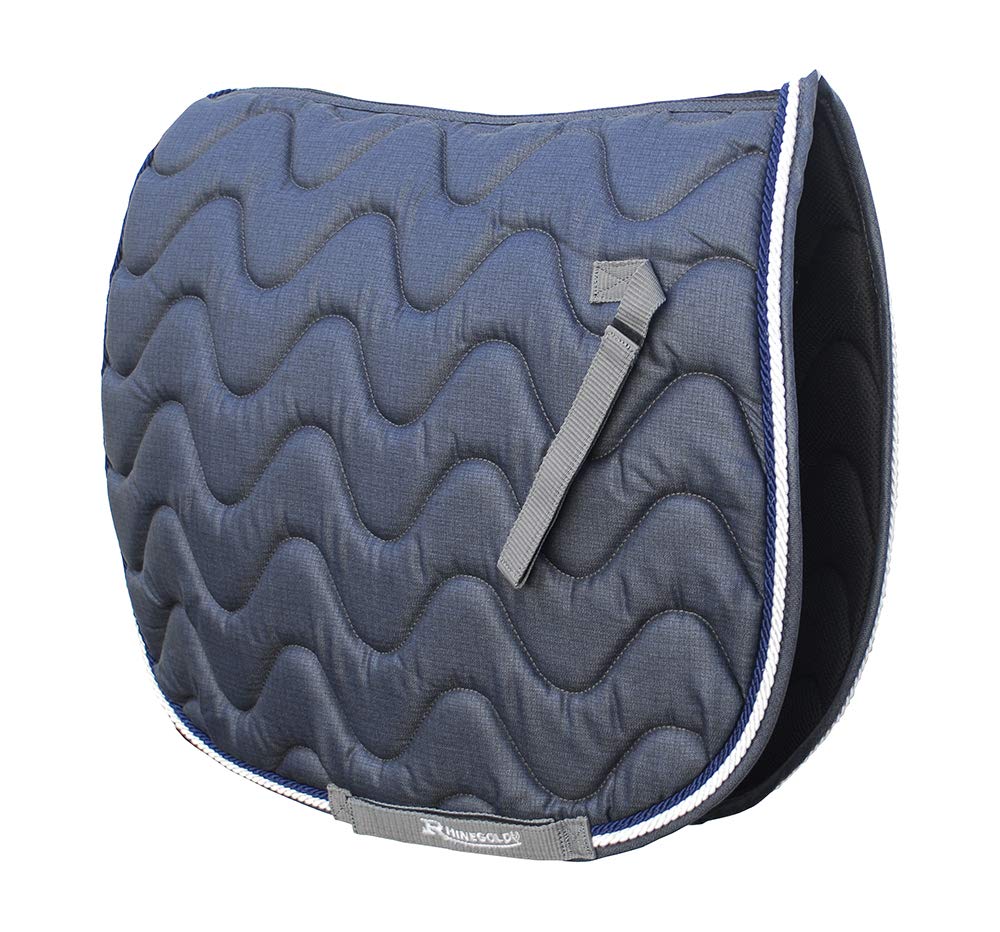 Rhinegold Tapis de Selle rembourré pour Cheval, Motifs Vagues, Toutes Tailles