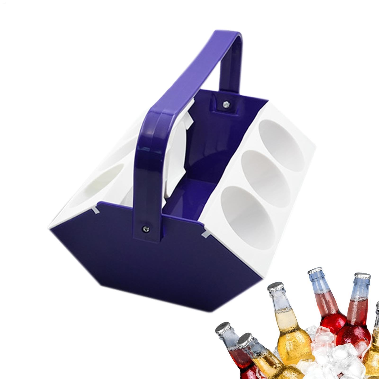 Porte-gobelet portable avec poignée - Sac de transport à bière avec compartiment isotherme - Boîte de rangement pour 6 boissons - Pour , camping, pêche, pique-nique, jardin, barbecue, extérieur