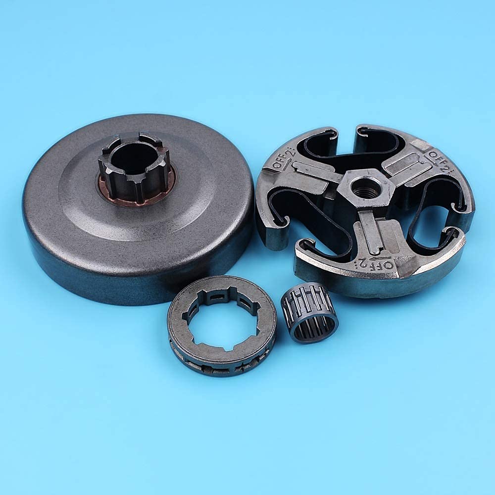 Embrague Assy Drum Sprocket Rim Kit de cojinetes de Agujas Compatible con Husqvarna 268272 XP 61 66266 Jonsered 625630670 Motosierra 3/8 "-7 Dientes