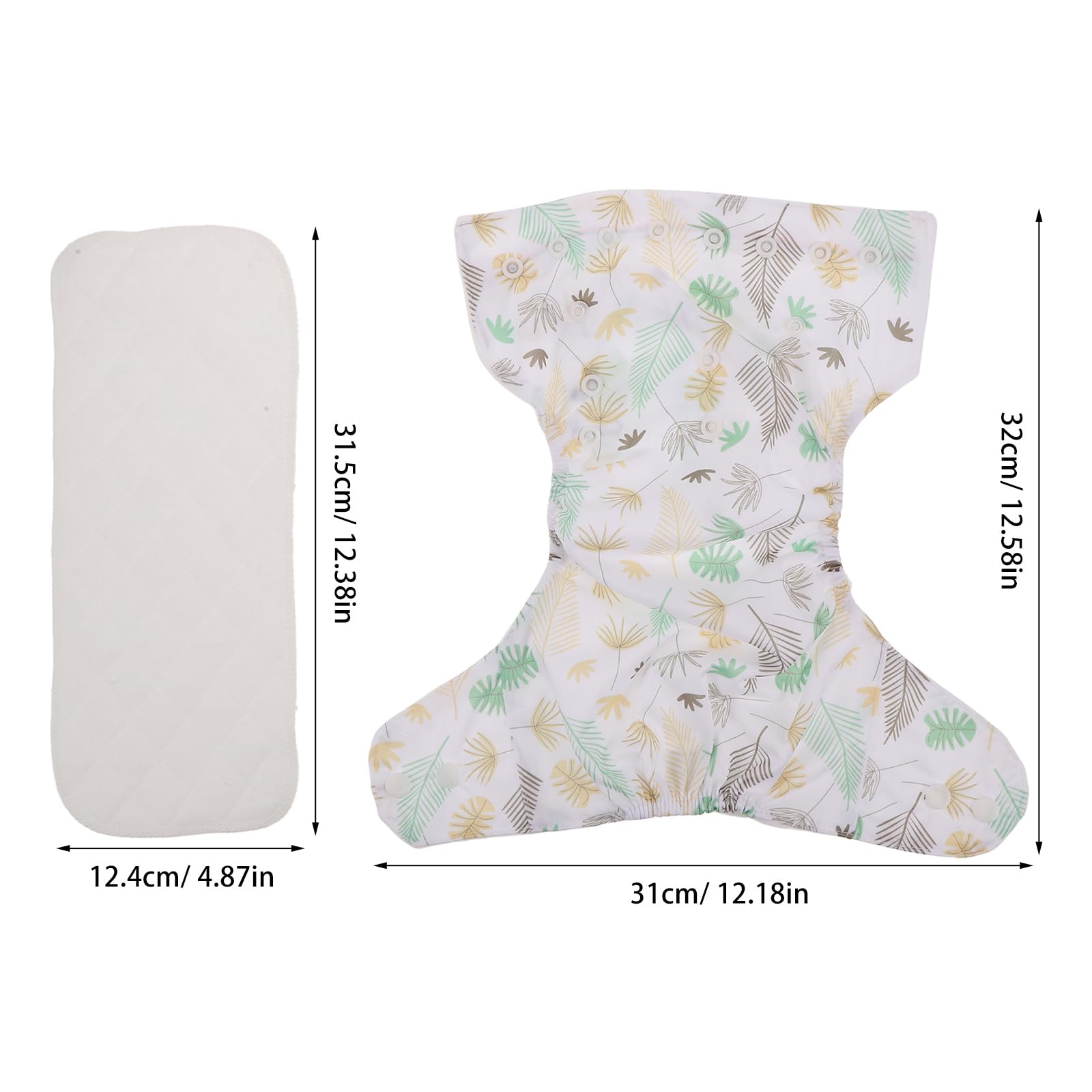 Pantalones de Entrenamiento para Bebés Reutilizables con Pañales de Tela Lavables, Estampados Divertidos, Absorbentes Botones a Presión, Talla Pequeña, 6 Unidades para Recién