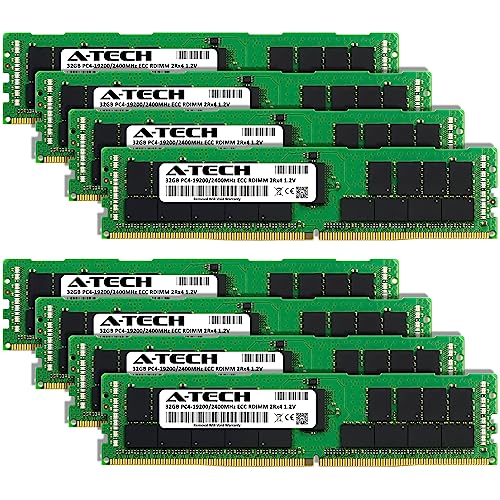Image of A-Tech 256GB Kit (8x32GB) DDR4 2400MHz PC4-19200 ECC RDIMM 2Rx4 Dual Rank 1.2V ECC Registered DIMM 288-Pin Server & Workstation RAM Memory Upgrade Modules (A-Tech Enterprise Series)