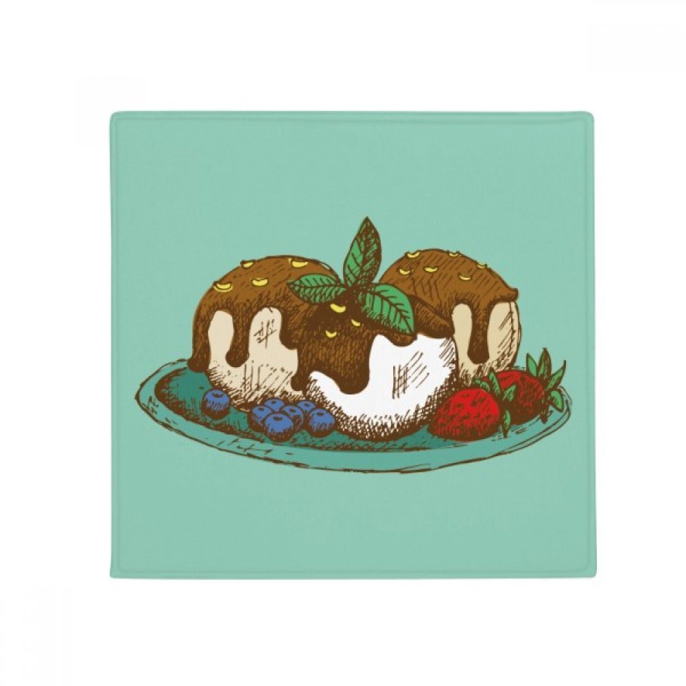 Tapis de pet fraise chocolat lavable et antidérapant pour salle de bain