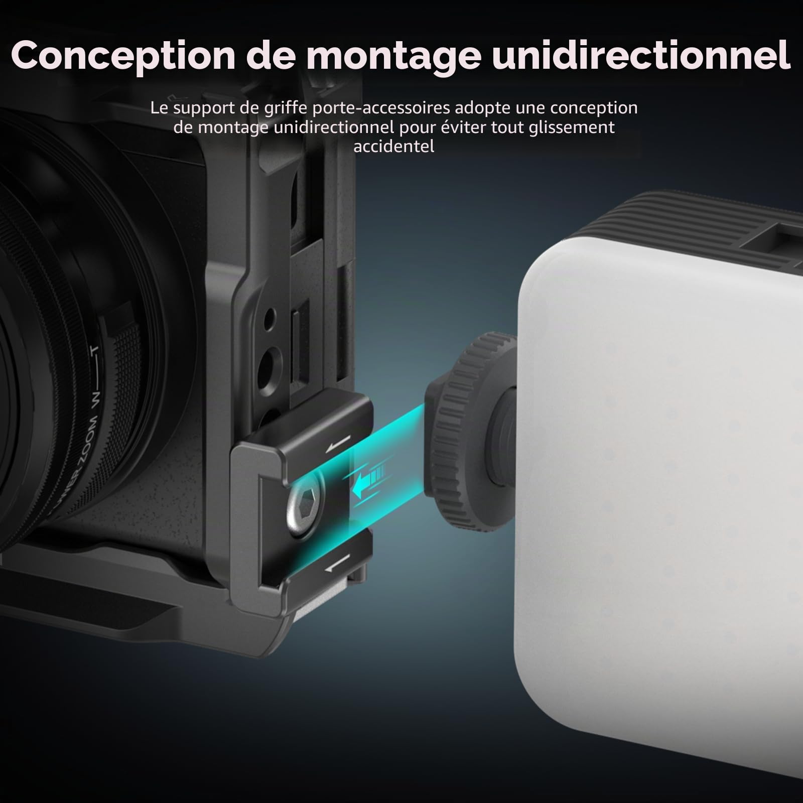 SMALLRIG Adaptateur de montage anti-torsion pour griffe froide (2 PCS) avec vis 1/4"-20,pour microphone de moniteur de lumière LED flash,avec broches anti-torsion,compatible avec la cage SmallRig-5032