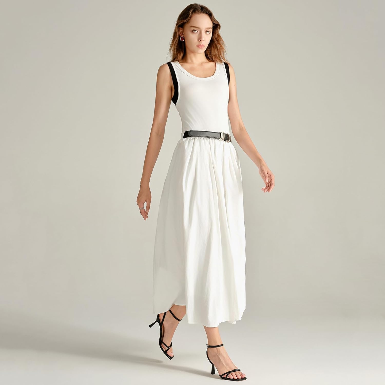 RIBONGZ Women's Heeled Sandals Square Open Toe Kitten Strappy Heels with Ankle Strap Elegant Summer Wedding Party Evening Prom Daily Wear Lace Up Dress Shoes - Image 3