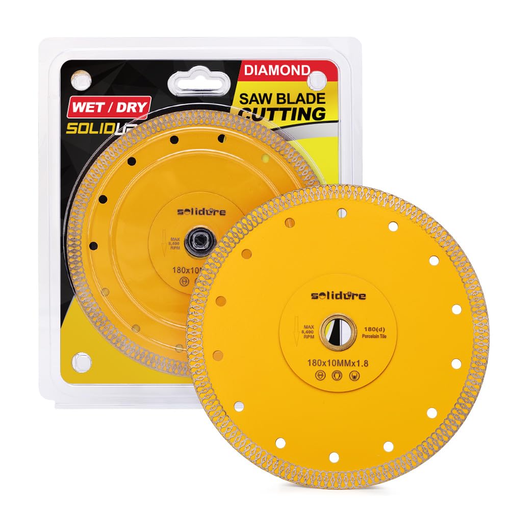 Solidure Tile Diamond Blade 180mm x 22.23/20mm,Ceramic Cutting Disc Cutting for Granite,Marble,Stone,Tiles