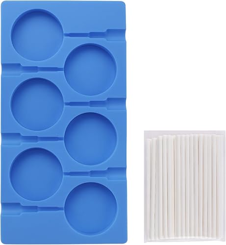 Beasea Molde grande para piruletas, 6 cavidades de silicona, moldes de lechón, moldes de caramelo duro para chocolate, dulces, hielo, paletas de